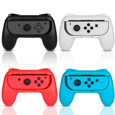 Imagen de JoyHood Joy Con Agarre para Nintendo Switch/Switch OLED, Mango de Controlador Ergonómico Accesorios Switch(Paquete 4)(Rojo Azul Negro Blanco)