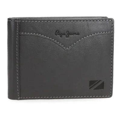 Imagen de Pepe Jeans Jacket Cartera Horizontal con Monedero Gris 11x8x1 cms Piel by Joumma Bags