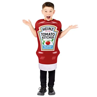 Imagen de amscan (PKT (9913346) Tabardo de disfraz botella ketchup Heinz para niño (3 7 años)