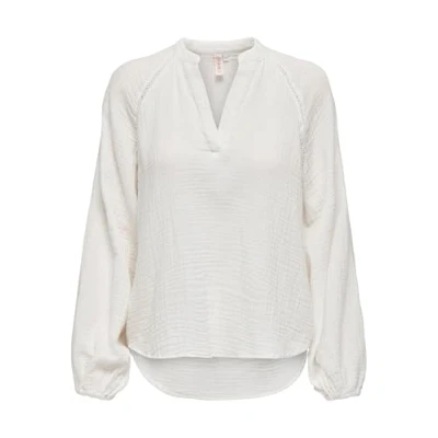 Imagen de ONLY Onlthyra Life LS V Neck Top Noos Wvn Blusa de Manga Larga, Cloud Dancer, XL para Mujer