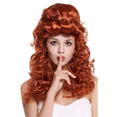 Imagen de WIG ME UP 90904 ZA131 Peluca Mujer Carnaval Halloween Barroco Renacimiento Colmena moño Largo rizos Rojo