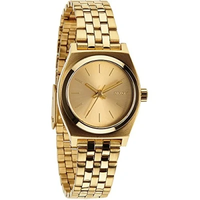 Imagen de Nixon Small Time Teller Reloj de cuarzo para mujer, correa acero inoxidable color dorado