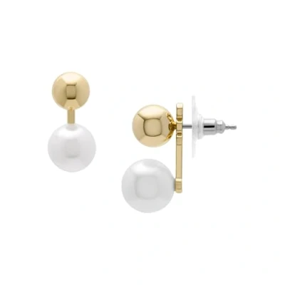 Imagen de Fossil Pendientes de latón dorado para Mujer, JA7257710, Talla única, Latón, Sin piedra preciosa, Oro Crema
