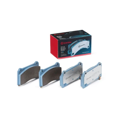 Imagen de BREMBO P 09 028E Juego de pastillas freno con avisador acústico desgaste Chapa antichirridos sin accesorios TESLA: Model 3