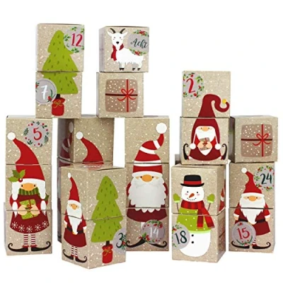 Imagen de Papierdrachen 24 cajitas de Calendario Adviento Motivo Duende para Rellenar Navidad 2018