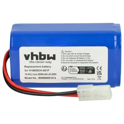 Imagen de vhbw Batería Compatible con Xiaomi Robot Vacuum E12, SKV4136GL, Mi Mop Essential Limpieza (3000 mAh, 14,4 V, Li Ion)