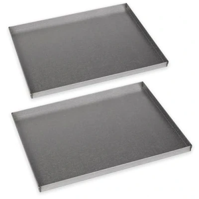 Imagen de Silicon Tech 2 bandejas para horno 30 x 40 cm Chapa aluminada Natural Profesional Borde Sin revestimiento antiadherente