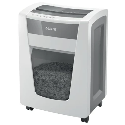 Imagen de Leitz IQ Office Pro P5 Destructora de papel corte supermicro, destruye 17 15 hojas a la vez (70 80 gms), papelera 30 l, blanco, 80050000