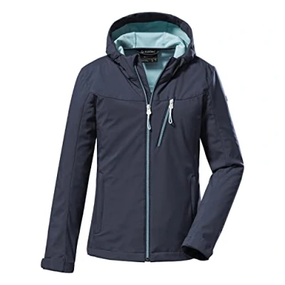 Imagen de Killtec Girl&#039;s Chaqueta softshell/chaqueta outdoor con capucha KOS 54 GRLS SFTSHLL JCKT, blue anthracite, 128, 37832 000