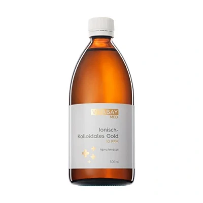 Imagen de vitabay Altamente Dosificado, Nivel de Pureza 99,99%, Sin Otros Aditivos, Envasado En Una Botella Vidrio Ámbar, Fabricado Alemania (Oro Coloidal 10 PPM, 500ml (Paquete 1))