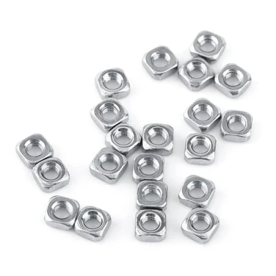 Imagen de 100 Unids M3 DIN557 Tuerca Métrica Tuercas Cuadradas SS304 Cuadrada de Acero Inoxidable para Sujetador, Color Plata(M3（100 / bolsa）)