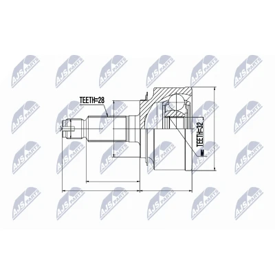 Imagen de NTY NPZ HD 044 Junta Homocinética Eje delantero, derecha, izquierda con circlip en el interior HONDA: CIVIC 8 Hatchback