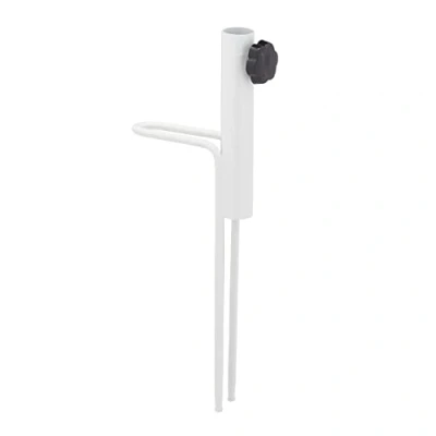 Imagen de Relaxdays Piqueta Sombrilla, con Asa, Grosor Poste 17 23 mm máx., para Camping, Playa, Soporte Sombrillas, Acero, Blanco