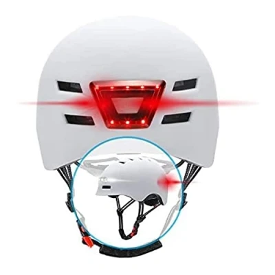 Imagen de BEEPER Casco de Bicicleta, Patinete con Luces Delanteras y traseras integradas ME135 (ME135L Negro)