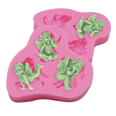 Imagen de Moldes Ángeles Para Fondant De Azucar Molde Arcilla Polimerica Ángel Polímero 3d Uso Silicona Herramienta Hornear Decorar Pasteles Chocolate