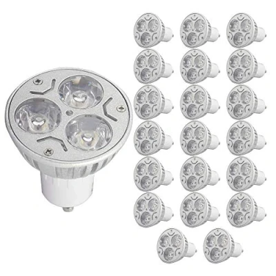 Imagen de Mengjay 20x Bombilla LED GU10 de 3 W, 30 W equivalente a incandescente, blanco frío 6000 K, 600 lm, no regulable,