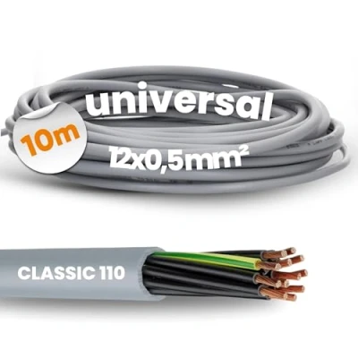 Imagen de Lapp 1119012 Ölflex Classic 110 cable de control PVC (10 m, 12 x 0,5 mm², conductores, G0,5 con conductor protección verde y amarillo)