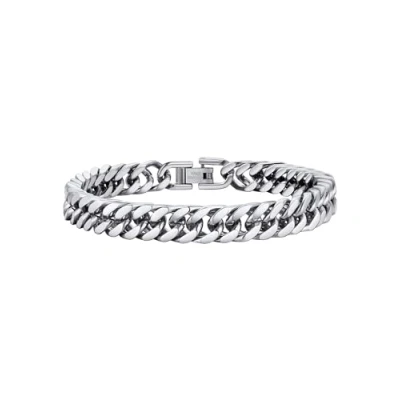 Imagen de PROSTEEL Pulsera Cadenas Cubanas de Hombre Mujer Brazalete Metal Plateada 8mm Ancho 21cm Largo