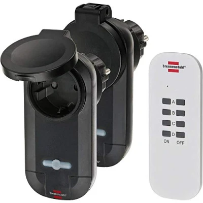 Imagen de Brennenstuhl Comfort Line Set de enchufes Radio IP44 (enchufes inalámbricos para Uso en Exteriores, Mando a Distancia, Control)