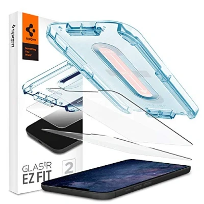 Imagen de Spigen EZ FIT Cristal Templado Clear Protector de Pantalla Con Marco Montaje Apple iPhone 12 Mini Paquete 2
