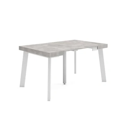Imagen de Skraut Home Mesa Consola Extensible Comedor Plegable 140 para 6 comensales Patas de Madera Estilo Moderno Cemento
