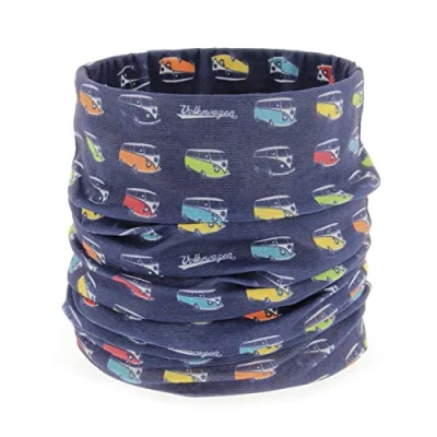 Imagen de BRISA VW Collection: Pañuelo tubular unisex Volkswagen Bandana Bufanda Capucha Protección multifunción T1 Camper Bus (Camperparade/Azul)