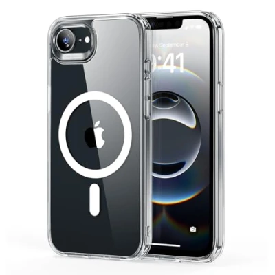 Imagen de ESR Funda para iPhone 16e, Compatible MagSafe, Protección Grado Militar a Prueba Golpes, Magnética Híbrida Classic (HaloLock), Transparente