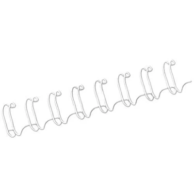 Imagen de Fellowes CRC53262 Pack de 100 canutillos tipo wire, doble espiral, paso 3:1&quot;, 34 agujeros, 10 mm, blanco