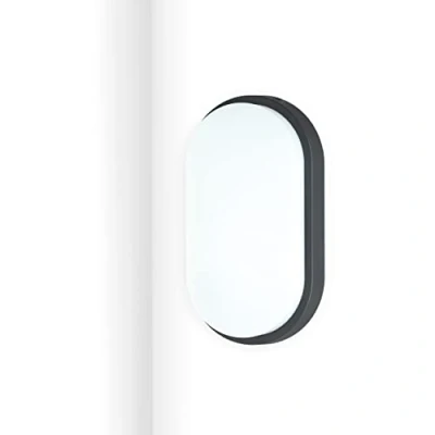Imagen de Oktaplex Luz para Sótano Trastero 3000K 10W 800lm IP54 Antracita Lámpara de Pared Balcón o Terraza Lampara LED Techo Ovalado