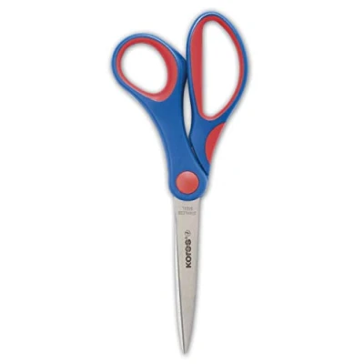 Imagen de Kores Tijeras de escritorio con mango flexible para estudiantes y adultos, 170 mm, acero inoxidable, resistencia a la Usura, suministros escolares oficina, paquete único colores surtidos
