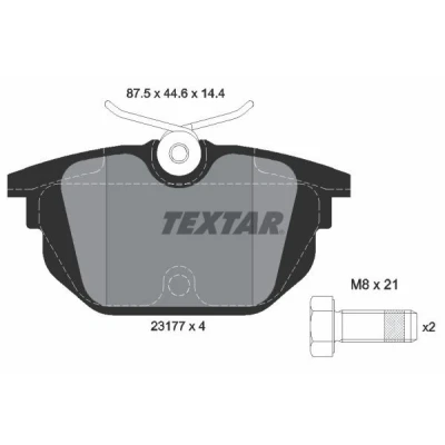 Imagen de TEXTAR 2317703 Juego de pastillas freno no preparado para indicador desgaste con tornillos pinza FIAT: Punto I Hatchback, Uno Hatchback