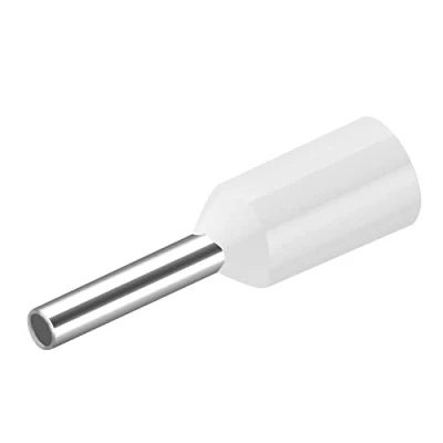 Imagen de Heschen Terminal de extremo cable, E0508, AWG22 / 0,5 mm², conector crimpado cobre, aislado vinilo, blanco, paquete 1000