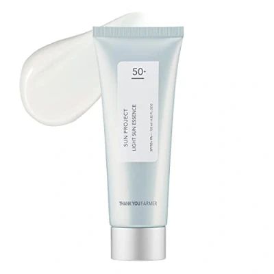 Imagen de THANKYOU FARMER Sun Project Light Essence SPF50+ PA+++ 120ml Protector solar facial para pieles sensibles, coreano rostro