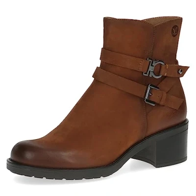 Imagen de CAPRICE 9 25323 41, Botines planos con cordones para Mujer, Marrón (Cognac Nubuc), 41 EU