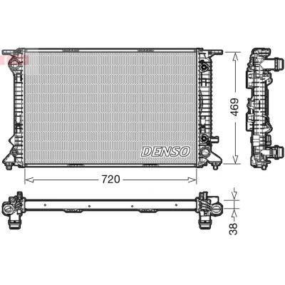 Imagen de DENSO DRM02023 Radiador, refrigeración del motor 720 469 38 AUDI: A5 B8 Sportback, A4 Berlina, Q5