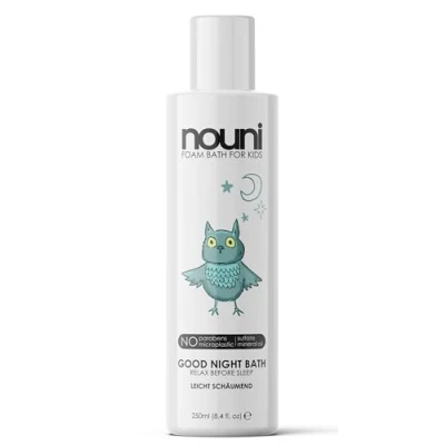 Imagen de Espuma de baño &quot;Buenas noches&quot; para niños sin parabenos, sulfatos ni microplásticos protege/cura la piel delicada, aditivo azahar, limpia y cuida nouni