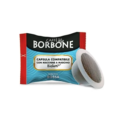 Imagen de Caffè Borbone Mezcla de Café Roja 100 Cápsulas Compatibles con Máquinas Bialetti*