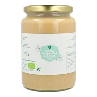 Imagen de PLANETA HUERTO Crema de Almendras 350 G Blancas ECO 100% Orgánicas Rica en Fibra y Vitamina E, Ideal para Embarazadas