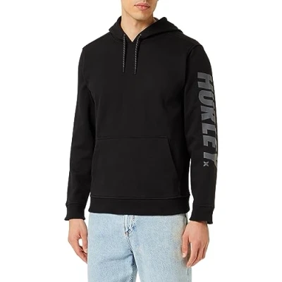 Imagen de Hurley Acadia Heat Fleece Po Suéter sin Botones, Negro, S para Hombre