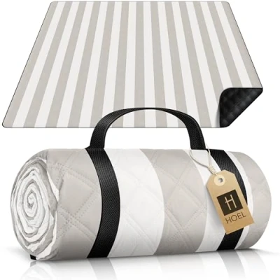 Imagen de HOEL Manta Picnic Impermeable 200 x cm Esterilla Acolchada Playa Mantel Blanket Plegable Beach Mat Aislante