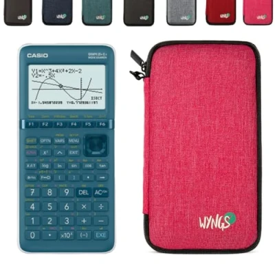 Imagen de CALCUSO Paquete de Ahorro: Casio Graph 25+EII Calculadora gr?fica + Funda Protectora WYNGS Rosa garant?a extendida
