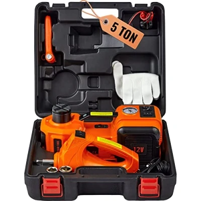 Imagen de VEVOR Kit de Gato Hidráulico Eléctrico 5T 12V Elevador Automático Coche 155 450 mm con Llave Impacto Luz LED Inflador Neumáticos para Carretera SUV Sedán o Cualquier Vehículo