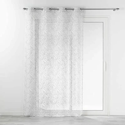 Imagen de Douceur d&#039;Intérieur Suavidad Interior, Visillo con Ojales (140 x 240 cm) Solea Blanco, Efecto Lino Tejido Estampado