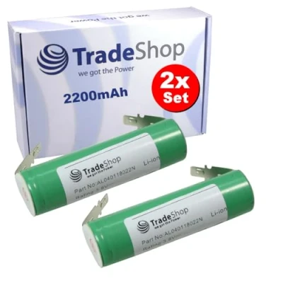 Imagen de Trade Shop Juego de 2 baterías ion litio (3,6 V, 2,2 Ah, compatibles con Bosch ISO IXO CISO XEO PTK PSR Select PKP GluePen, Black &amp; Decker KC360 KC360LN PP360 PP360LN
