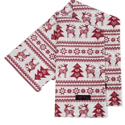 Imagen de Ragged Rose Nordic Paños de Cocina navideños, Algodón, Rojo, 50 x 70 cms