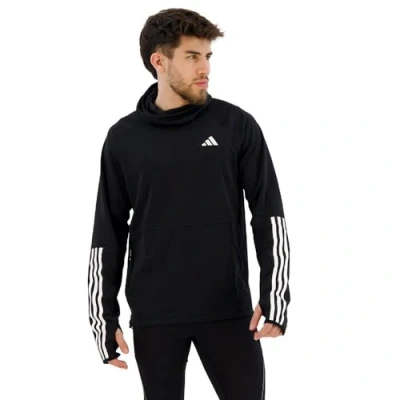 Imagen de adidas Performance OWN THE RUN 3STRIPES Jersey con capucha, Hombre, Talla: XS, Black