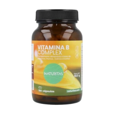 Imagen de Vitamina B Complex 100 Cápsulas Naturitas Essentials Complemento alimenticio Vitaminas, Plantas, Colina e Inositol Favorece el sistema inmunológico.