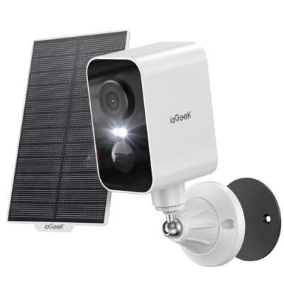 Imagen de ieGeek 2K Camara Vigilancia WiFi Exterior/Interior con Batería, Cámara de Seguridad Sin Cables Domicilio Tarjeta SD, Visión Nocturna, Detección Movimiento PIR, Audio 2 Vias(2 Pcs)
