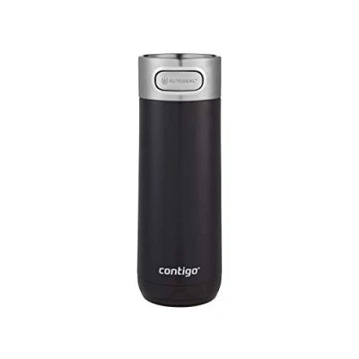 Imagen de Contigo taza de viaje Luxe Autoseal, térmica acero inoxidable, termo al vacío, vaso a prueba fugas, apta para lavavajillas, café con tapa fácil limpieza sin BPA, regaliz