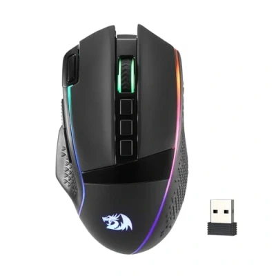 Imagen de Redragon M991 Ratón inalámbrico para gaming, 19000 DPI con cable, botón de disparo rápido, 9 botones macro, 45 horas potencia continua y retroiluminación RGB PC, Mac, portátil